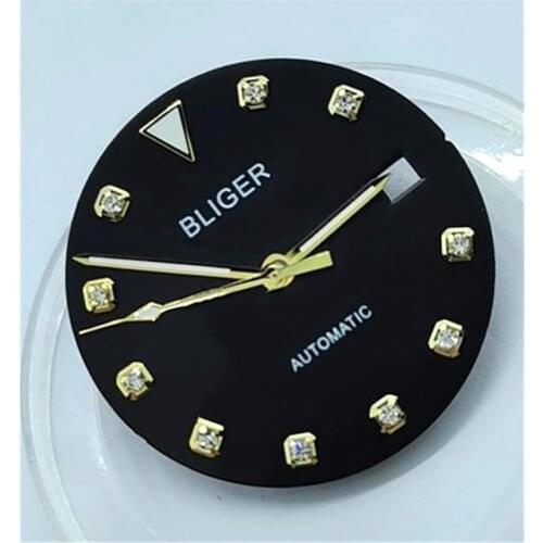 BLIGER 29.2mm mens watch dial is suitable for Miyota-DG-2813-3804 case automatic movement dials black
