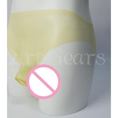 New Arrival !!! 100% Nature Latex Underwear with Penis Sheath Cock Ring Rubber Panties / Briefs Plus Size