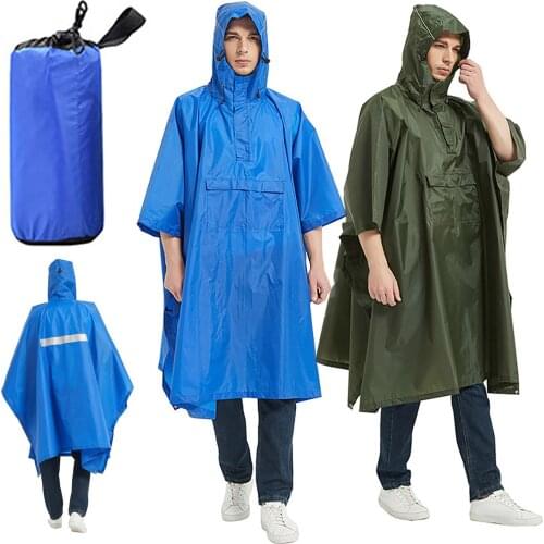 NEW three-in-one multi-function backpack raincoat outdoor mountaineering riding poncho moisture-proof picnic cloth For Adults