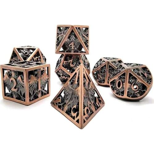 New Metal Hollow DND Dice Set D20 Dados Rol Polyhedral RPG Dice Playing Dobbelstenen Dobbel Game Dobbelspel kostki do gry Dadi
