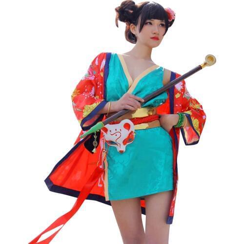 Sexy Women Short Kimono Dress Open Front Cardigan Cover Up Outfit Chinese Anime White Snake The Origin Verta Geisha Cosplay
