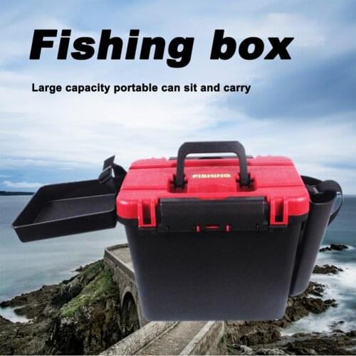 Practical Large Fishing Bucket Solid with Strap Fishing Storage Box Portable Folding Thicken Live Fishing Tank Box for Angling