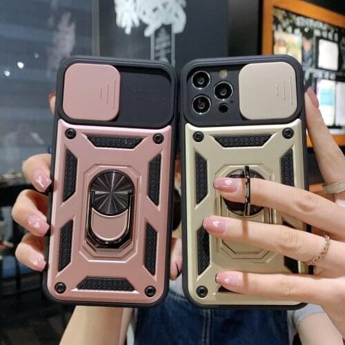 Shockproof Armor Bumper Case For iPhone 12 Pro Max 12 11 Pro Max XS Max XR 6 6S 7 8 Plus SE 2020 Magnetic Ring Holder Case