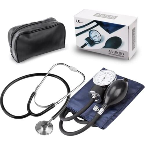 Manual Blood Pressure Monitor Diastolic Medical Doctor Stethoscope Aneroid BP Adult Sphygmomanometer Cuff Home Health Monitor
