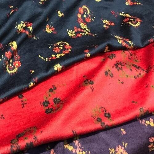 Western Style Knitted Mink Velvet Fabric Autumn Winter Cloth Wool Jacquard Dress Womens Clothing Sewing Material by Meter