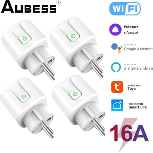 16A EU Plug WIFI Wireless Remote Socket Smart Timer Plug Voice Control EU Home Fire Retardant PC Smart Power Socket