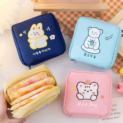 Waterproof Tampon Storage Bag Cute Sanitary Pad Pouches Portable Makeup Lipstick Key Earphone Data Cables Organizer