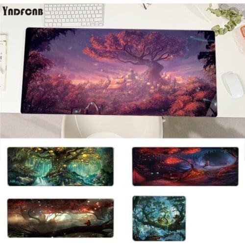 YNDFCNB Fantasy Town Tree In Stocked Gaming Player desk laptop Mouse Mat Size for Deak Mat for overwatch/cs go/world of warcraft