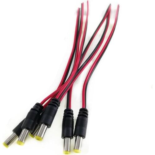10pcs 12V 5.5x2.1mm Male DC Power Socket Jack Connector Cable Plug Wire