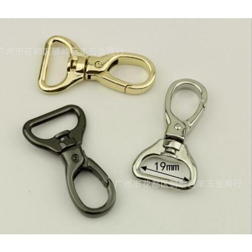 10 PCS/lot) Wholesale handbag hardware accessories New high-grade metal handbag shoulder strap inner diameter 19mm spring hook