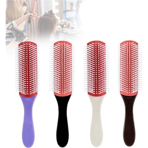 20.5cm Length Anti-static 9 Rows Hair Brush Handcraft Hairbrush Hairdressing Scalp Massager Hair Comb Styling Tools Health