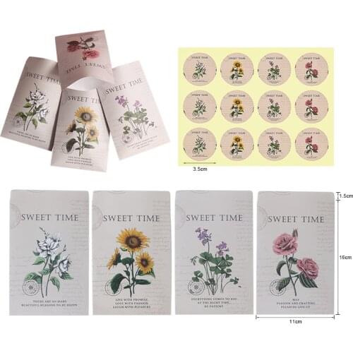 48pcs Vintage Craft Paper Envelope Sunflower Rose Valentines Day Love Letter Gift Envelope DIY Scrapbooking Stationery Supplies