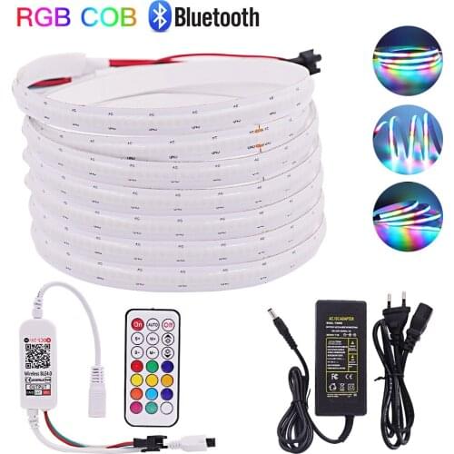Addressable RGB LED Light 5V SK6812 Full Color Magic Digital FOB LED Strip Light 332Leds/m Bluetooth RGB Tape Diode Linear Light