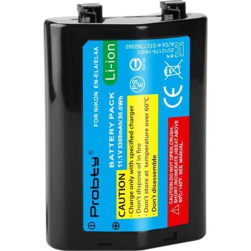 1Pc 3300mAh EN-EL4 EN EL4 EN-EL4a ENEL4a Camera Battery Bateria Akku for Nikon D2H D2Hs D2X D2Xs D3 D3S F6 MH-21 Cameras