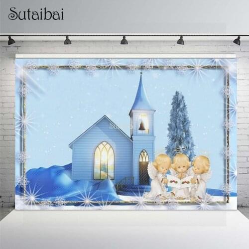 Angel Baby Shower Newborn Backdrop Winter Glitter Portrait Photocall Background Photography for PhotoStudio Christmas Decoration