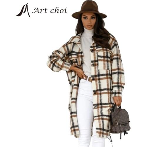 Женские пальто в клетку Art choi China At AliExpress