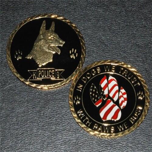 Free Shipping 20pcs/lot,Working Dog K9 Handler Military and Police Challenge Coin