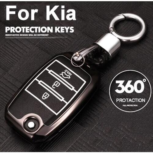 Zinc alloy+Luminous Leather Car Remote Key Case Cover For Kia Rio K2 Sportage 2017 2018 Optima K5 Ceed Sorento Cerato K3 Picanto