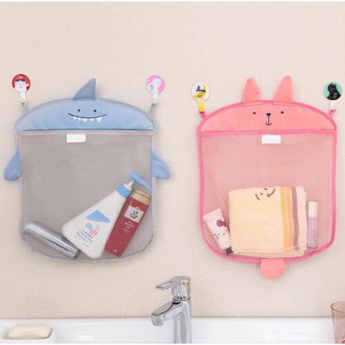 Baby bathroom mesh bag for bath toys bag kids basket for toys net cartoon animal shapes waterproof cloth sand toys beach storage