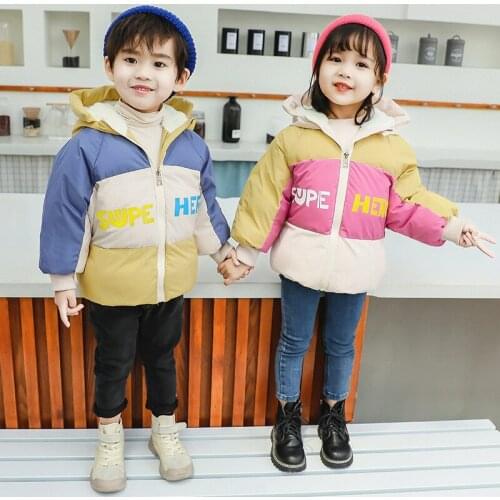 Girls Babys Kids Down Jacket Coat 2021 Simple Warm Thicken Winter Autumn Outerwear Hooded Childrens Clothing
