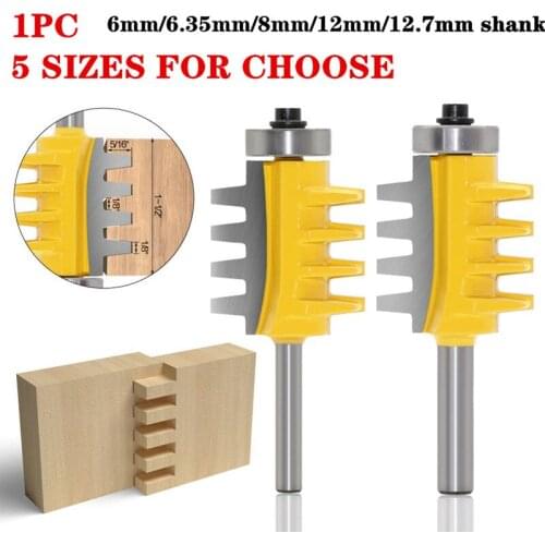 6mm 8mm Shank Reversible Finger Joint Glue Router Bit 1/2"/1/4" Shank Cone Tenon Milling Cutters For Carpenter Wood Cutter Tools