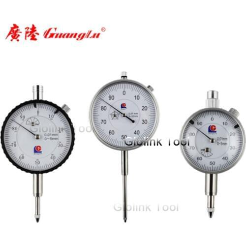 GUANGLU Dial Indicator 0-3mm 0-5mm 0-10/0.01mm Shock-Proof Dial Test Gauge with Lug Back Precision Micrometer Measuring Tool