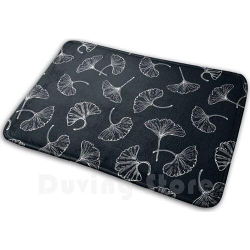 Ginkgo Leaves Pattern Carpet Mat Rug Cushion Soft Ginko Wallpaper Tree Foliage White Biloba Vector Leaf Summer Graphic