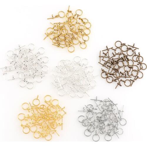20 Sets Round OT Toggle Clasp Charm Connectors Gold Silver Antique Bronze Antique Red Color For Jewelry Making Diy Accessories