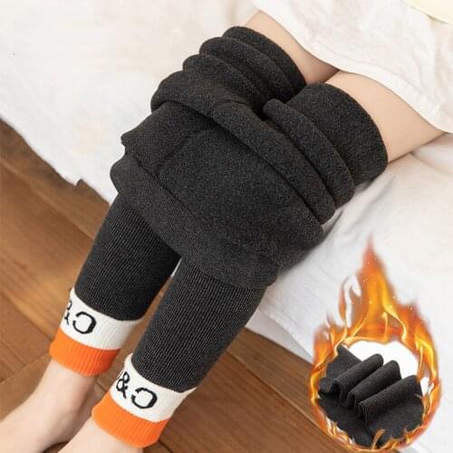 New Winter Girls Leggings Thickening Warm Pants Childrens Long Trousers Kids Cartoon Skinny Clothing Legging Girl 3-12Years