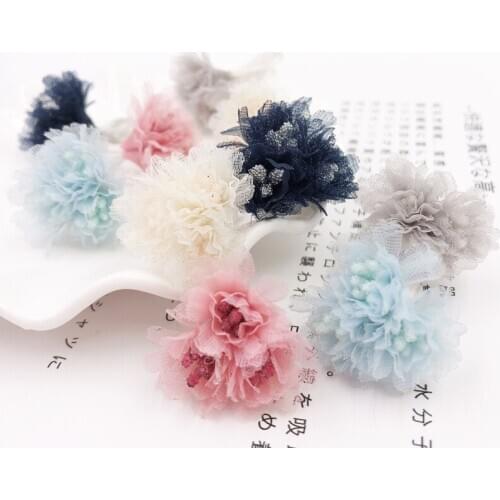 Pet Puppy cat cute bow hair clip Teddy dog Grooming Accessoires Chiffon petal flower cloth Hairpin