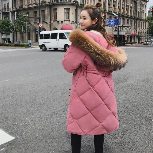 2019 Rushed Zipper High Waist Winter New Korean Easy Long Fund Color Loose Schoolgirl Overknee Cotton-padded Clothes Cotton