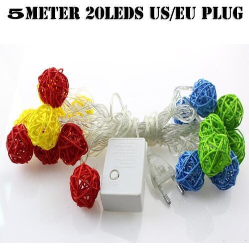 New 5M 20leds LED Christmas tree Lights ball string lights wedding decoration novelty ball lights AC 220V 110V EU US plug