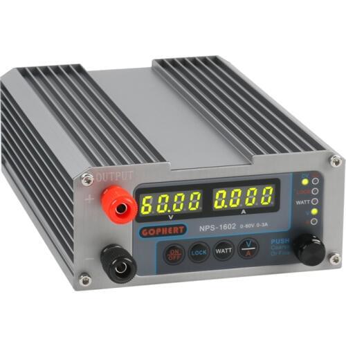 NPS-1602 Lab Adjustable Digital Mini DC Power Supply Aeromodelling DIY Switch Power Supply WATT With Lock Function 60V 3A