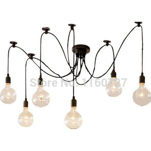 E27 Drop light Vintage Net Spider Dining Room Pendant Lights Creative Bar Pendant Lamp Fashion DIY Cafe Fairy Pendant Lamp