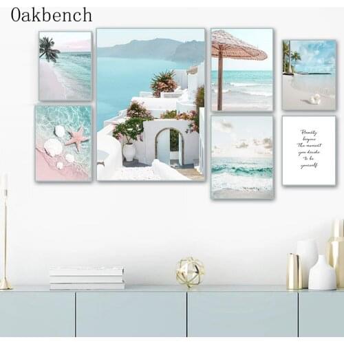 Scandinavia Poster Sea Beach Landscape Wall Painting Starfish Shell Canvas Prints Ocean Paintings Living Room Nordic Decoration