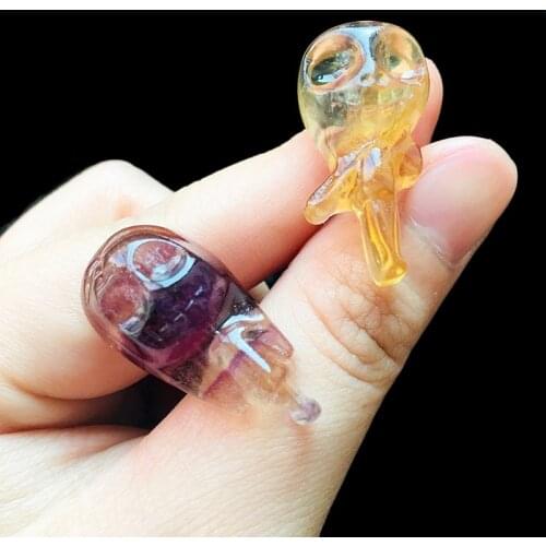 Clearance Natural Rainbow Fluorite Carved Ghost Lovers Quartz Figurine Healing Crystals Halloween Decoration Mini Set Gift