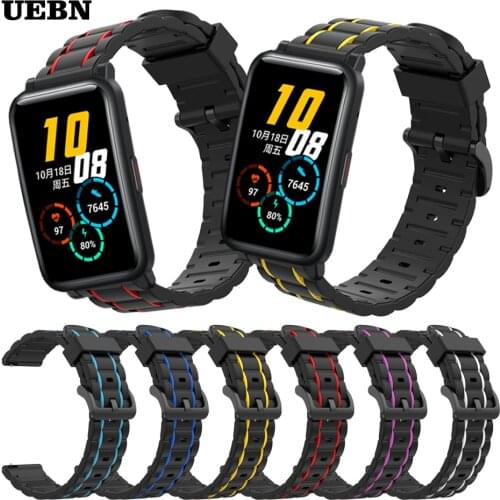 UEBN Sport Silicone Strap For Huawei Honor Watch ES Wrist Bracelet for HONOR Magic Watch 2 42mm Replacement Watchbands Correa