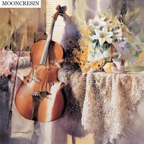 Handwork Diamond Embroidery Flower Guitar 5D Diamond Painting Full Drill Resin Mosaic Painting of Rhinestones Cross Stitch Gift