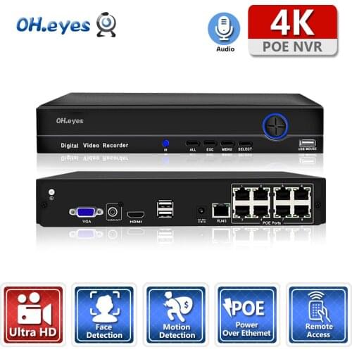 Nvr 8 Channel Poe CCTV Network Video Recorder Support Onvif Ip Camera Video Surveillance Recorder 4K Security Cameras Nvr H.265