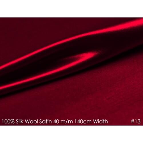 SILK WOOL SATIN 140cm width 40mm/35%Silk+65% Silk Fabric Tissu Suits Material For Sewing Dolls Fabric By Meter 13 Wine Red