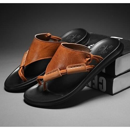 Summer Mens Simple And Stylish Casual Slippers Hollow Open Toe Soft Sole Comfortable Beach Flip Flops