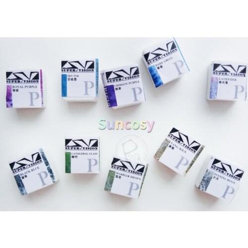 Super Vision Premium Artist Quality Watercolor Pigment,Half Pan for Painting Drawing,Layered Color Aquarel Acuarelas