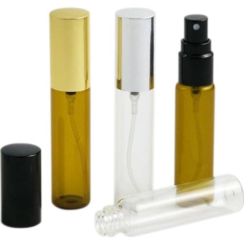 Top Quality 10ml Transparent Disinfectant Glass Sprayer Bottle 1/3 oz 10cc Amber Perfume Atomizer 10cc Fragrance parfum Vials