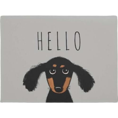 Hello Cute Dachshund Puppy Doormat Home Decoration Entry Non-slip Door Mat Rubber Washable Floor Home Rug Carpet