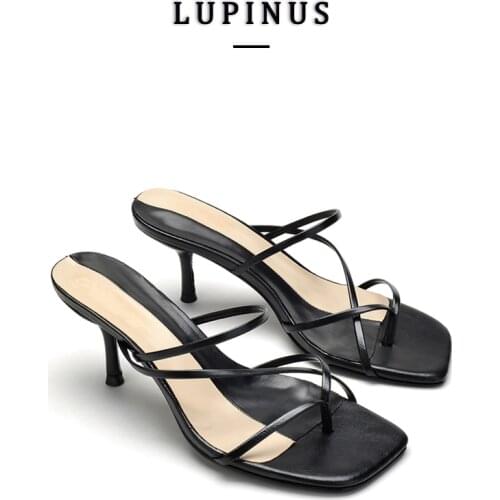 Summer Thong Toe Women Sandals Thin Heel Women Mules Cross Strap High Heels Women Sandals Fashion Mixed Color Party Shoes Woman