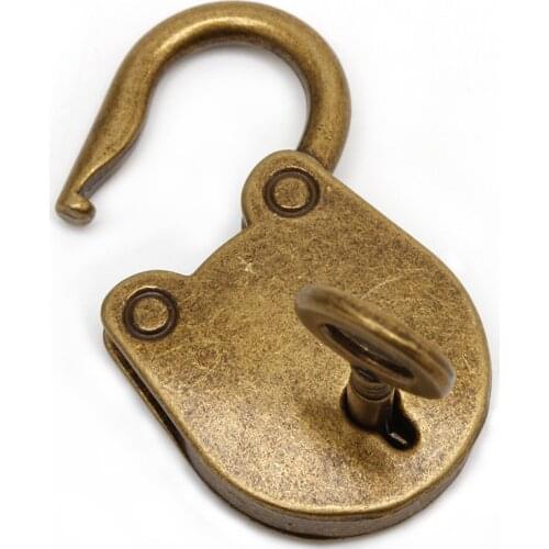 Locks 1 set (3Pcs) Old Vintage Antique Style Mini Archaize Padlocks Key Lock With key Home Decer Hand Craft