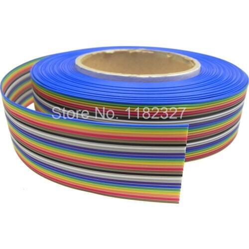 10 meters/lot) Flat Color Rainbow Ribbon Cable Wiring Wire 26 Pin 1.27mm Pitch For IDC FI-RE connector