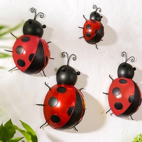 5Pcs Mini Metal Fence Hanger Wall Hanging Outdoor Garden Decor - Red - 10cm