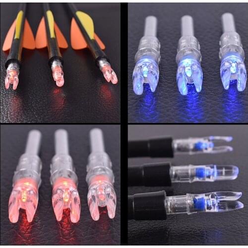 6pcs Hunting ID 6.2mm Archery Arrow Shaft Automatically Lighted Bow String Activated LED lighted Nock Compound Bow Nock