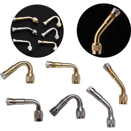 45/90/135 Degree Angle 1Pcs Brass Air Tyre Bicycle Pump Valve Adapter Clip Extension Stem Connector Car Cycling Bicycle Tools